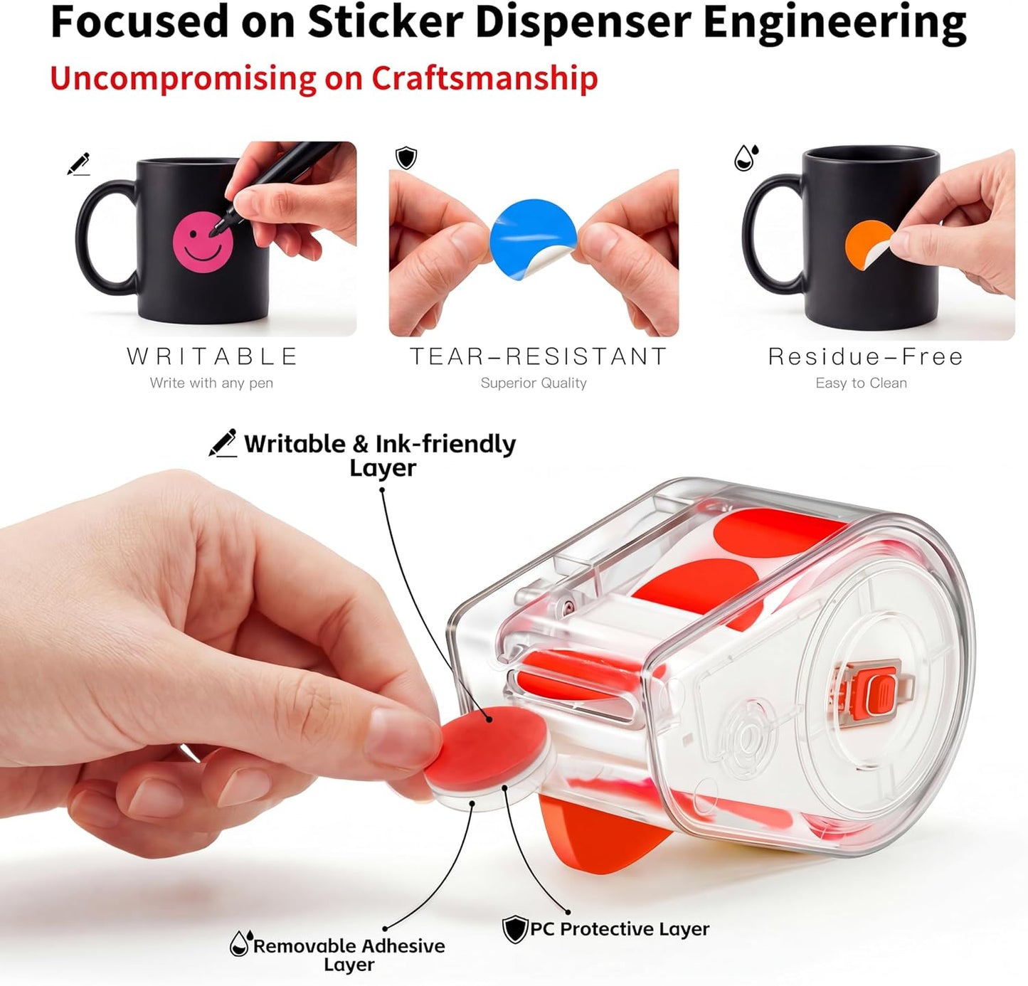 300 PCS Blue Dot Stickers with Sticker Dispenser,Round Coding Labels Circle Dots Labels Stickers,Circle Dot Stickers Label Sticker for Office,Classroom,Small Business,Papers