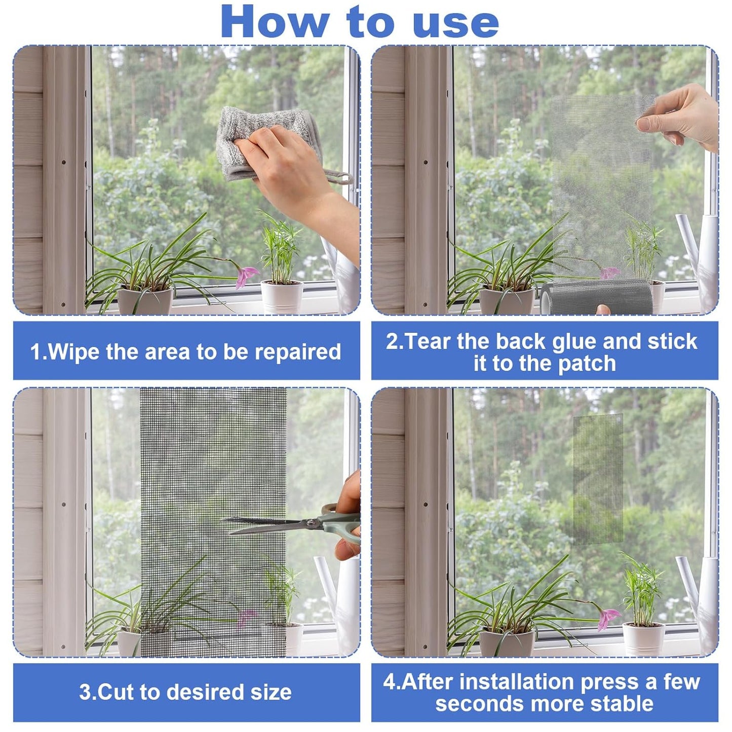 CroBlissful 5 Inch X 20 ft Extra Wide Window Screen Tape Mesh Repair, Gray | Strong Adhesive, Waterproof Fiberglass, Screen Repair Kit Patch, for Window Door Tears Holes