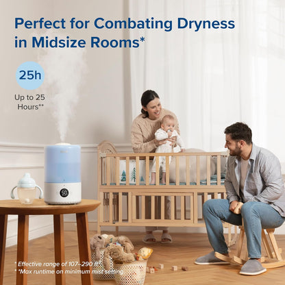 Levoit Top Fill Humidifiers for Bedroom, 2.5L Tank for Large Room, 25dB