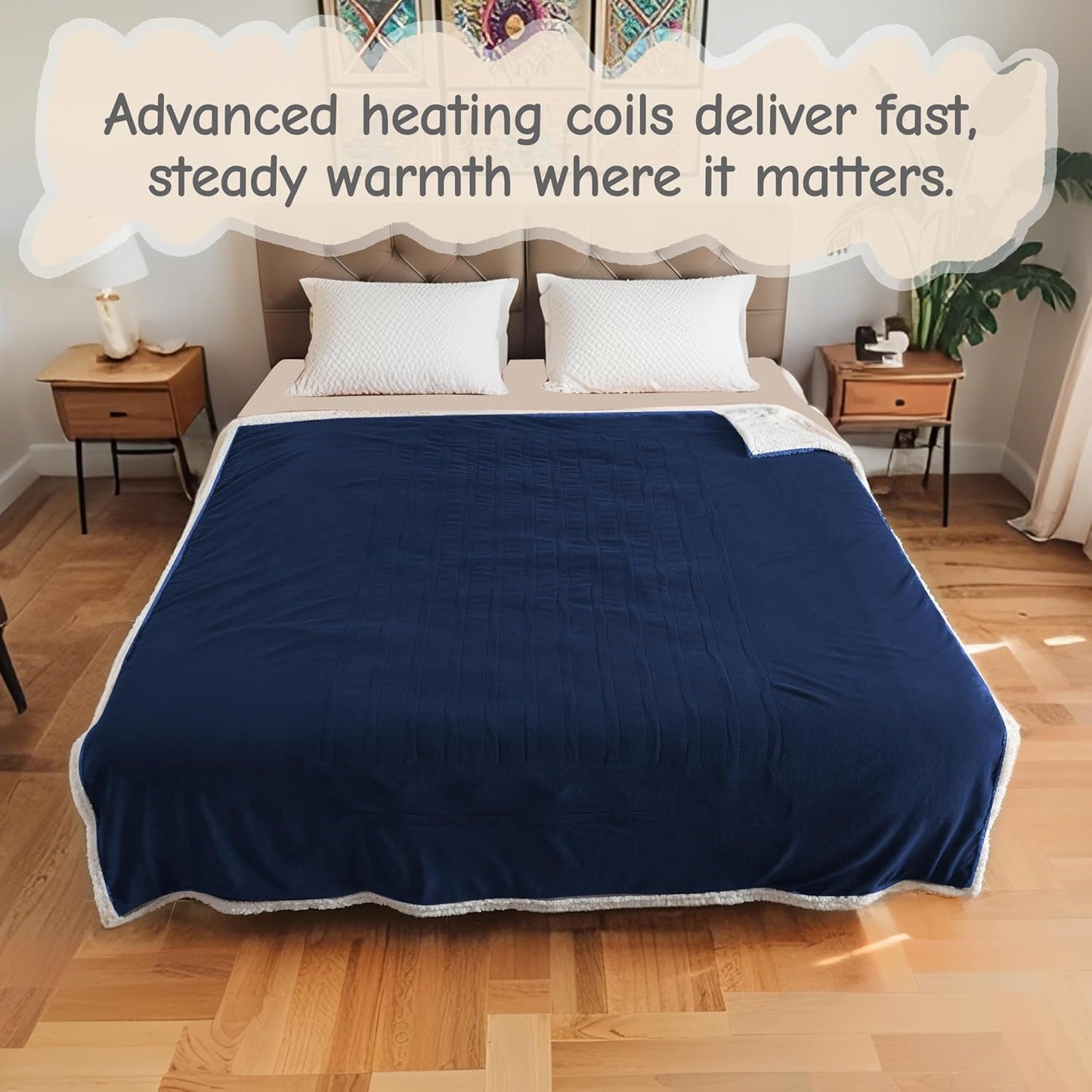 Soypipo Electric Heated Throw Blanket 50"x60", Faux Fur Plush with 4 Heat Settings & 2/4/8/10H Auto Shut-Off, Overheat Protection, Machine Washable, for Office & Chair, Dark Grey