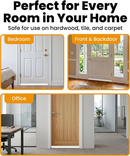 Everlasting Comfort (2 Pack) One-Sided Door Draft Stopper for Bottom of Doors - Premium Door Sweep, Quick Install Sound Proofing Strip Gap Filler, Noise Blocker for Home, Bedroom, Apartment - White