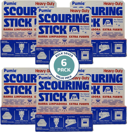 PUMIE Scouring Stick 2 Pack, Toilet Bowl Ring Remover, Heavy Duty Extra Strong Pumice Cleaning Bar, Pumice Stone for Cleaning Toilet Rings, Bathroom & Kitchen Stains by USPumice