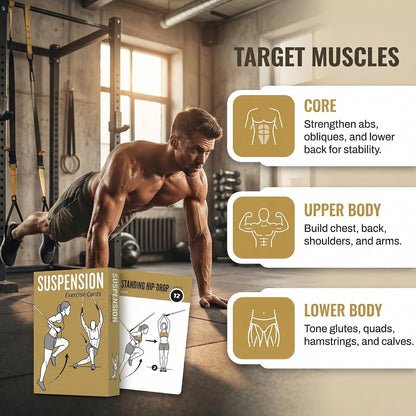 Bodyweight & Dumbbell Workout Cards - 100 Large 5"x3.5" Exercise Cards with 24 Strength Moves, Home & Gym Fitness Cards for Men & Women, Beginner Fitness Guide