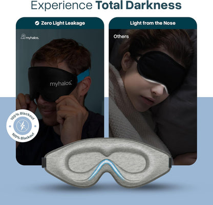 MyHalos® Sleep Mask for Men and Women, 3D Blackout Eye Masks for Sleep