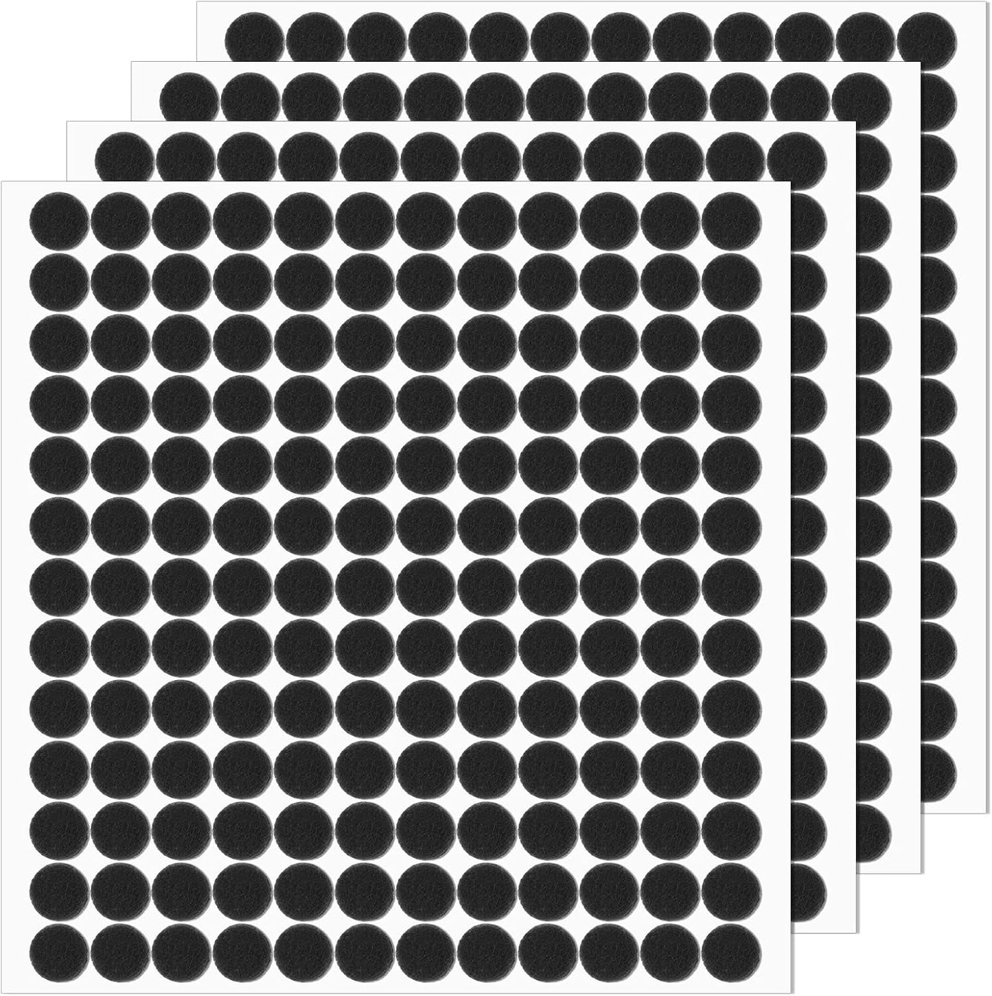 TIESOME 624Pcs Small Felt Pads for Coasters Bottom Dots, Black Felt Pads | 0.39'' Self Adhesive Round Felt Pads Cabinet Door Bumpers Cushion Dots Furniture Pads Floor Protectors for Chair Legs Floors