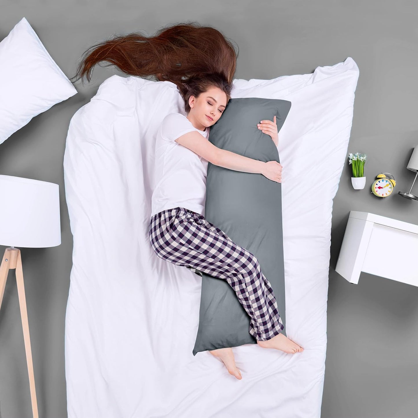 Utopia Bedding Full Body Pillow for Side Sleeper, White Long Pillow for Bed | Large Body pillows for Adults, Plush Support, Pregnancy Pillow Insert for sleeping, helps maintain body contour, 20x54 inches
