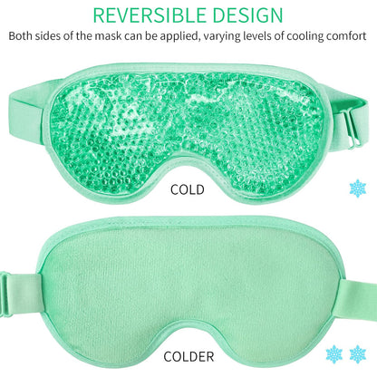 Cooling Eye Mask with Gel Beads, Reusable Cold Eye Mask for Puffy Eyes, Dark Circles, Sleep, Relaxation, Soft Cooling Eye Pads for Men Women（Purple）