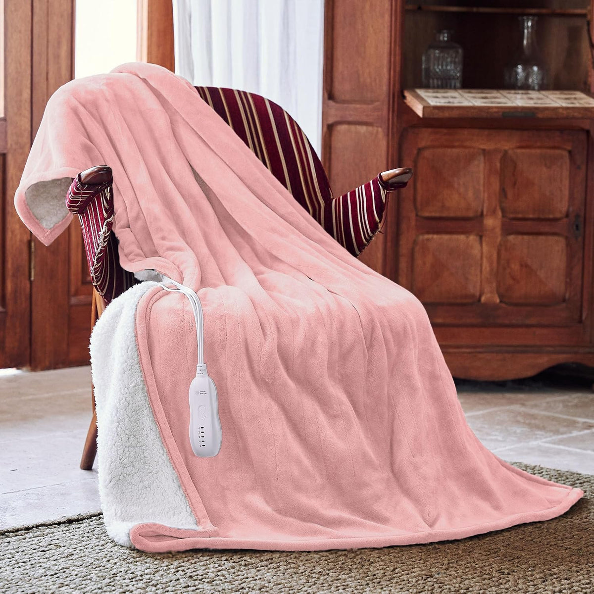 Heated Blanket 50x60”, 3 Hours Auto-Off Electric Blanket, Grey