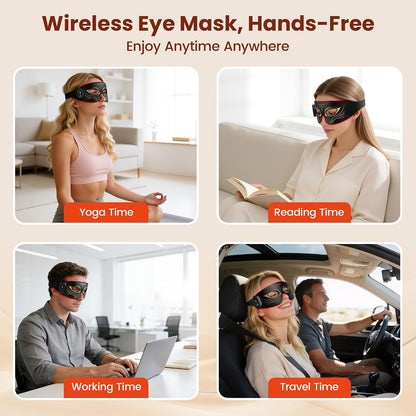 Viconor Red Light Therapy for Eyes, Infrared Red Light Therapy for Eye Bag | 630nm Red Light & 850nm Infrared Red Light Therapy Device for Wrinkles, Red Light Eye Mask with Rechargeable Remote