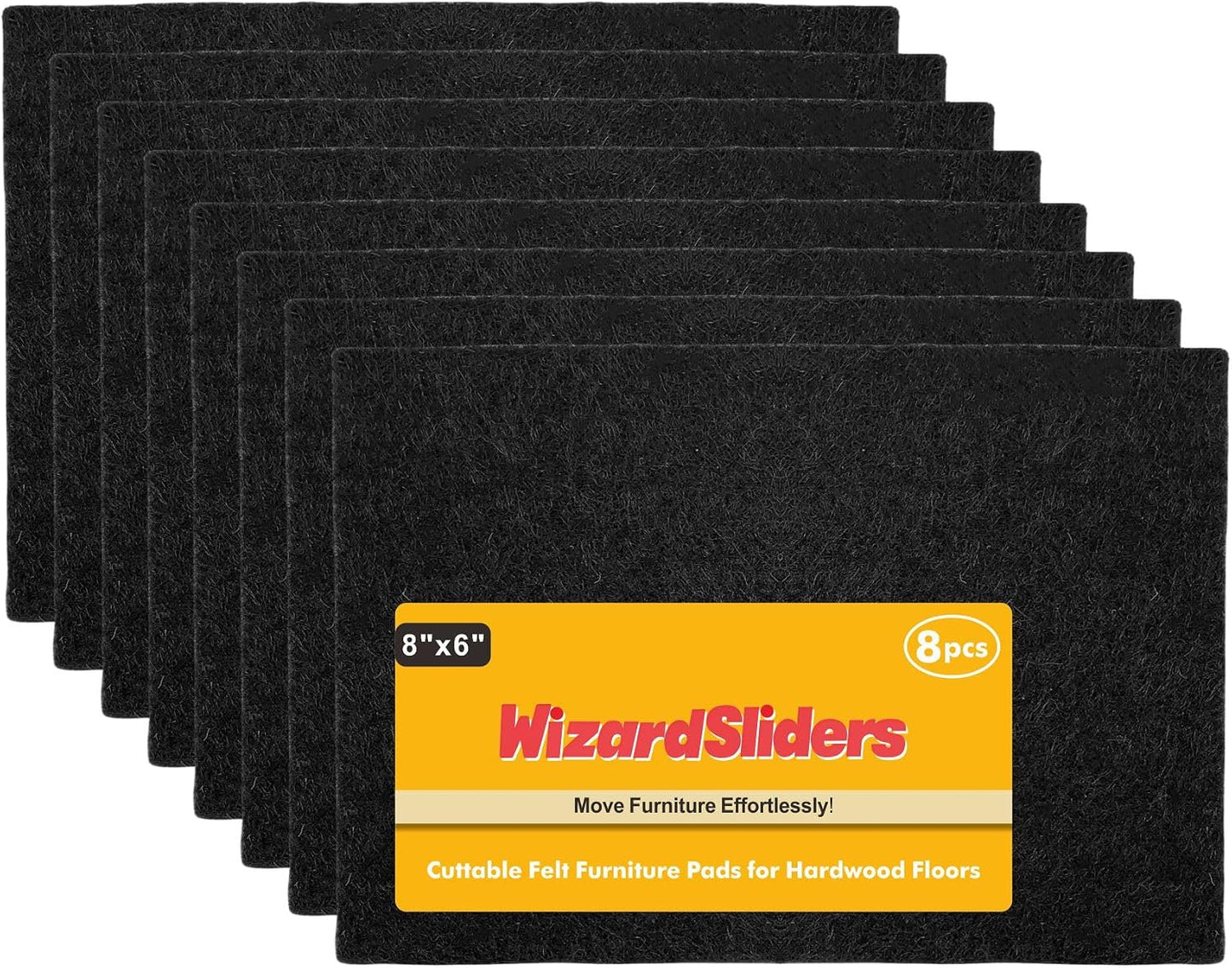 Felt Furniture Pads Self-Adhesive for Hardwood Floors, 8pcs 8" x 6" x 1/5" Cuttable Furniture Pads Square Furniture Movers, Floor Protector Cut into Any Shape, Beige