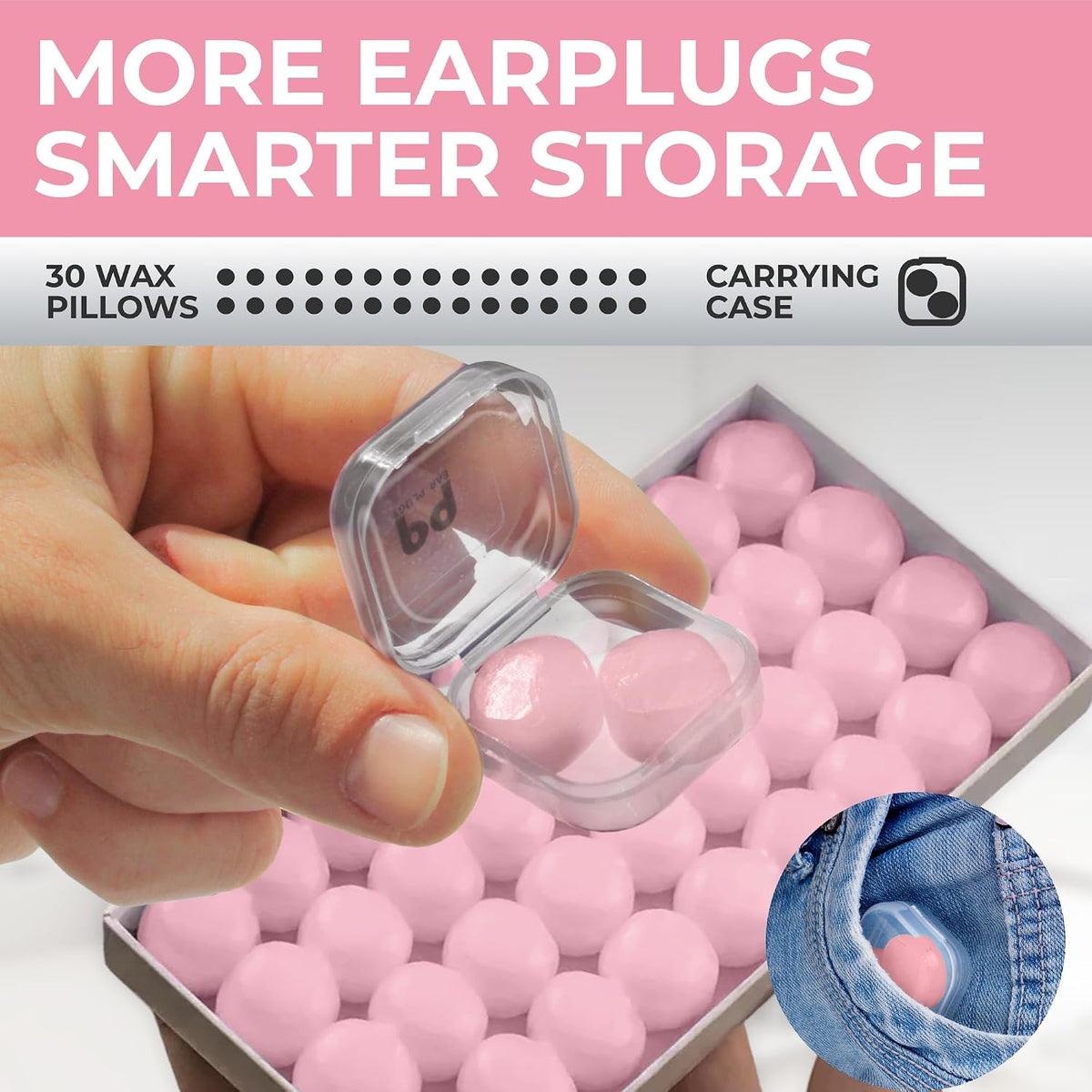 Peace&Quiet PQ Wax Ear Plugs for Sleeping - 30 Silicone Wax Earplugs