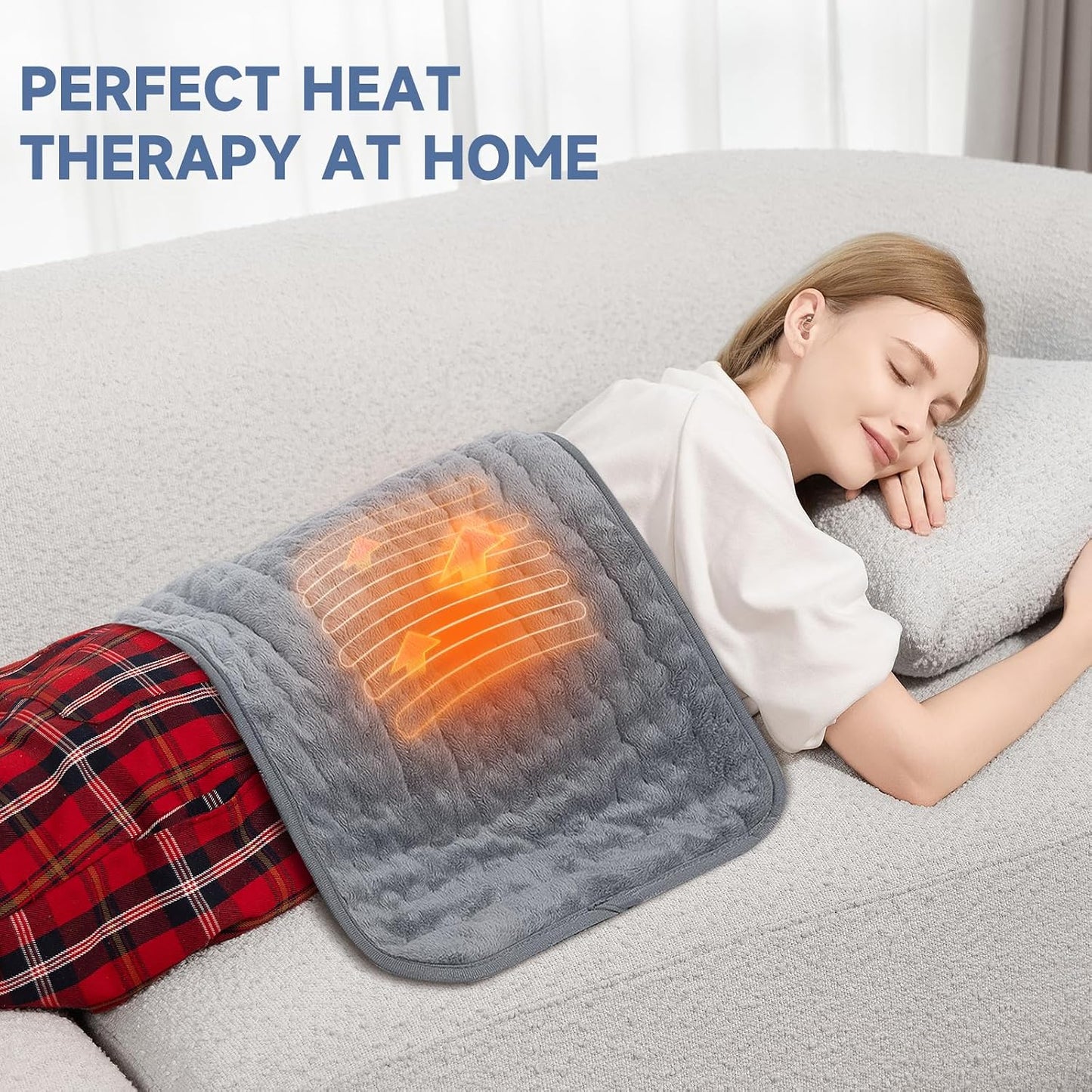 Heating Pad for Back, Neck, and Shoulder Pain Relief, Electric Heat Pad with 6 Heat Levels, Moist Heat Option, Auto Shut-Off, Birthday Christmas Gift for Women Men Mom Dad Grandma, Gift for her