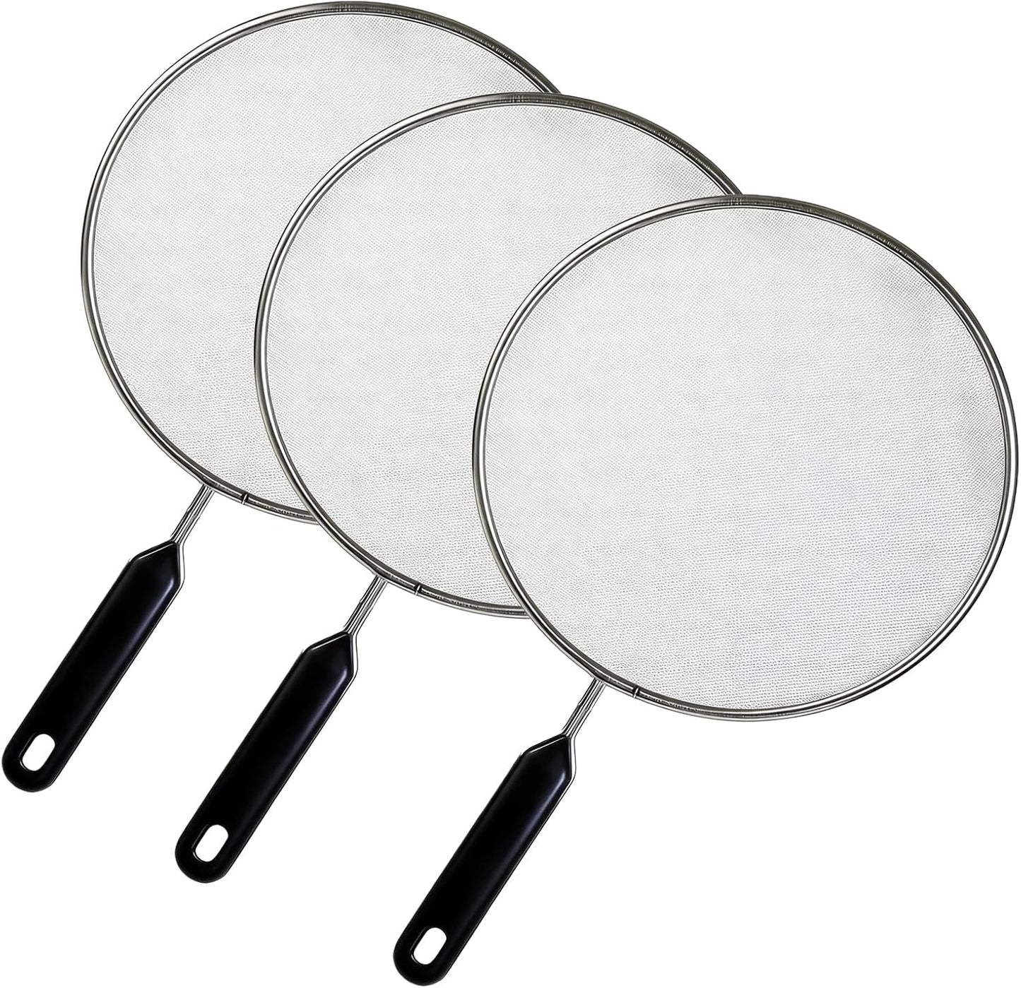 8'' Splatter Screen for Frying Pan,Stainless Steel Grease Splatter Guard | with Fine Mesh and Heat-Resistant Handle, Kitchen Oil Splash Guard for Cooking and Frying
