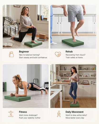 StrongTek Foam Balance Pad, High-Density TPE, 15.8 x 13 x 2 in, Non-Slip | Water-Resistant, Supportive Cushioning, Kneeling Support, Core Strength and Stability Training, Physical Therapy and Yoga