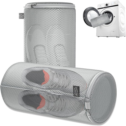 Shoe Washing Machine Bag, Laundry Bag for Sneakers, Orange, 7x15 | Bag to Wash Shoes in Washer and Dryer, for Tennis, Footwear, Trainers, Slippers, Prevent Tangling, Honeycomb Mesh
