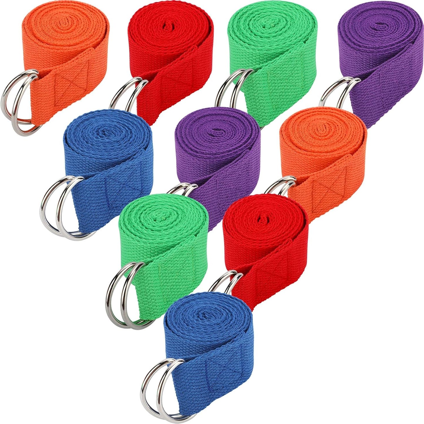 Jerify Yoga Strap for Stretching Bulk 6ft Exercise Stretch Band with Metal D Ring Adjustable Pilates Non Elastic Yoga Belt for Women Men Physical Fitness Gym Workout Dance