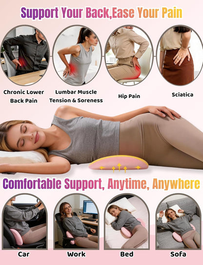 Lumbar Support Pillow for Sleeping - Back Pillow for Sciatica & Back Pain