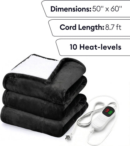 GENIANI Back Pain & Relaxation Gifts for Women – Electric Heating Pad for Back, Neck & Shoulders, Soft Microplush Electric Throw Heating Pad for Period Comfort, Fast Heating, Auto Shut Off, 12"x24"