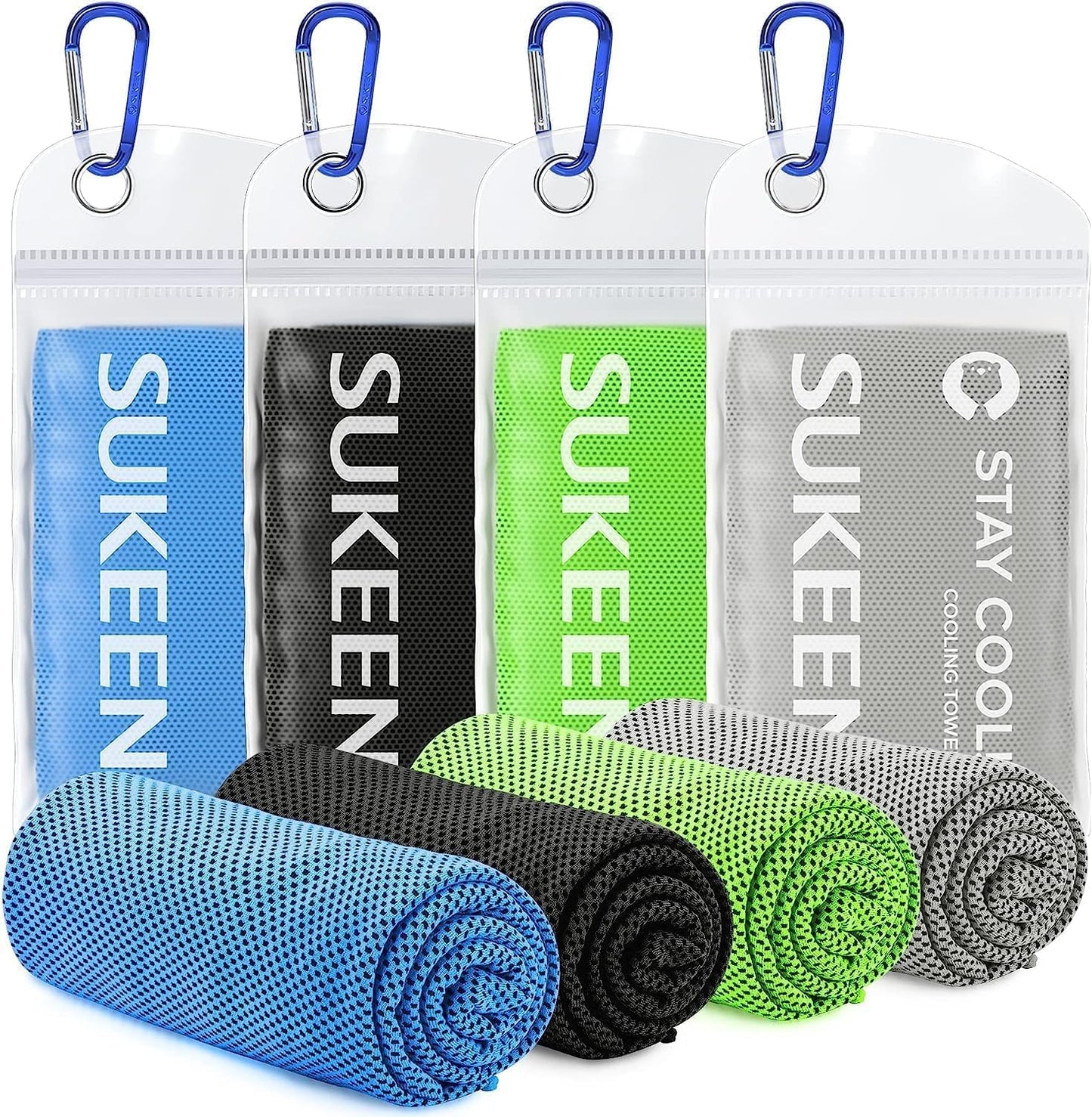 Sukeen Cooling Towels 6 Pack (40"x12"), Cooling Neck Wraps, Ice Towels, Microfiber Breathable Cooling Towel for Hot Weather, Sweat Towel for Gym, Sport, Running, Golf, Workout, Camping, Fitness