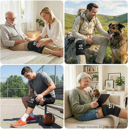 REVIX XXXL Knee Ice Pack Wrap for Meniscus & ACL, 45-Min Cold, 20"×10.7"