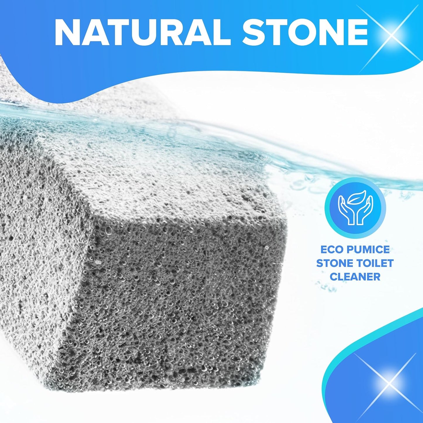 DISIWENE Pumice Cleaning Stone with Handle Toilet Bowl Cleaner Hard Water Ring Remover for Bath/Pool/Kitchen/Household Cleaning (4, 4 Pack with Handle)