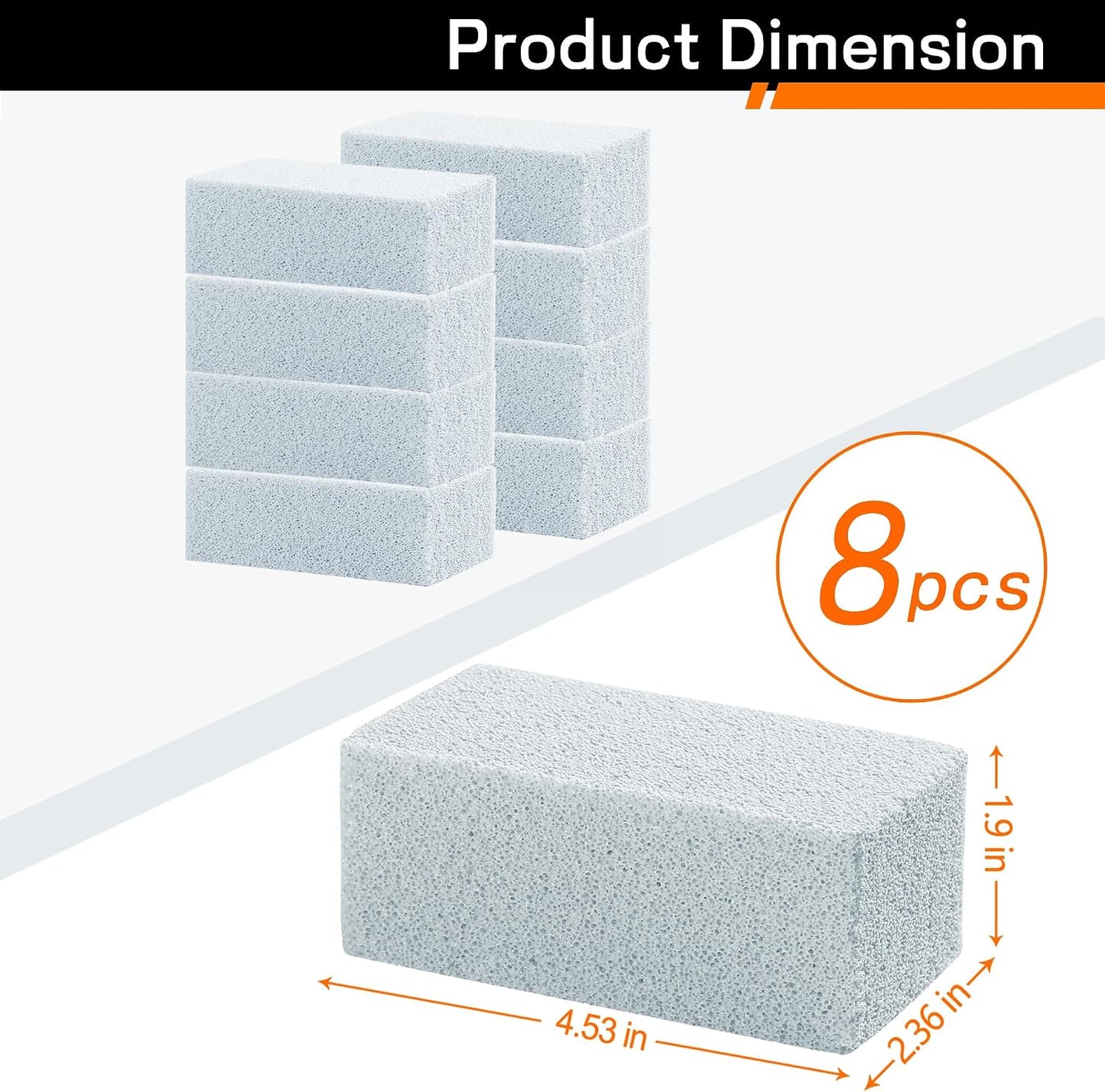 Heavy Duty Griddle Cleaning Brick with Handle | Grill Cleaner for Cleaning Flat top, Pumice Griddle Cleaning Stone Removing Stains for BBQ, Swimming Pool, Sink(5 Pack)
