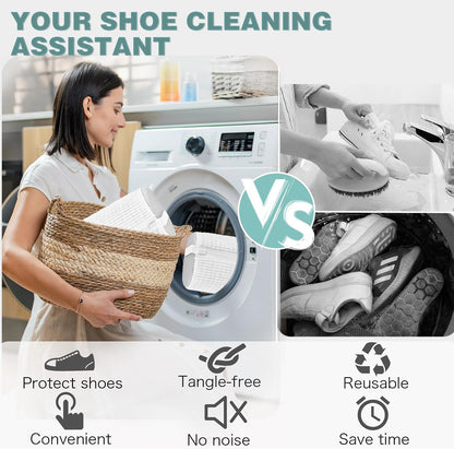 Shoe Washing Machine Bag,Laundry Shoe Bag for Washer and Dryer,Reusable Shoe Cleaning Bag for Sneakers,Tennis Shoes,With Self-locking Zipper, Microfiber Inside,Include Shoe Bag (Pro Grey - 1 Pack)