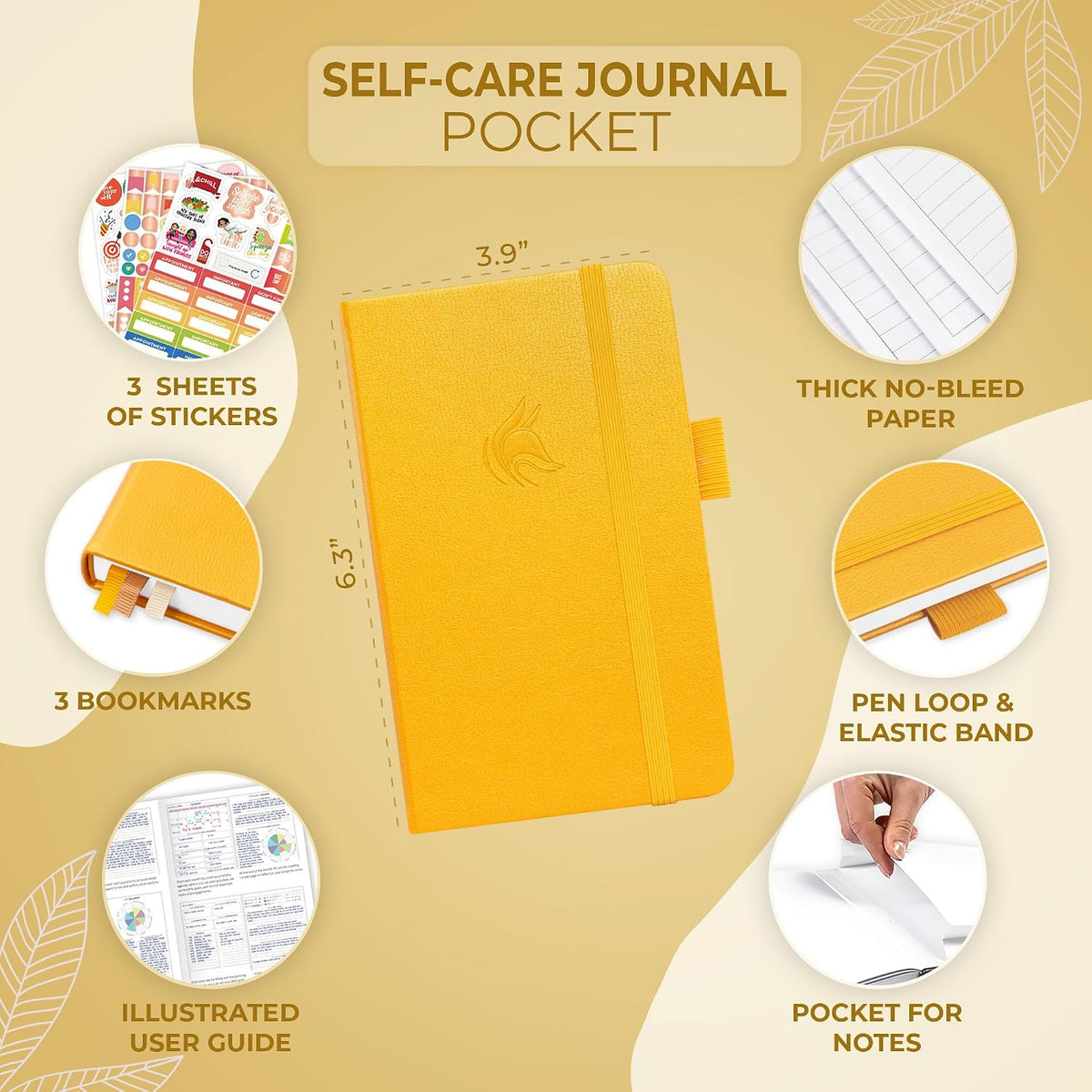 Clever Fox Self-Care Journal for Women, Daily Planner 5.8x8.3 Mystic blue