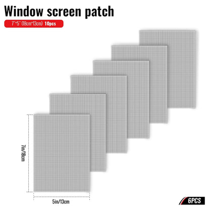 Matenf Window Screen Repair Patches, 4" x 4", 10 PCS, Black | 3-Layer Sticky Mesh Patches, Invisible Budget-Friendly, Tool-Free Waterproof Fix for Screen Tears, Holes and Pet Scratches