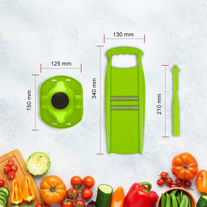 Börner Roko PowerLine Vegetable Slicer Set (2-piece) • Fine Julienne Cutter for Fruit and Vegetables + Safety Guard • Julienne Slicer • Mandoline Slicer Set • Kitchen Slicer (Red)