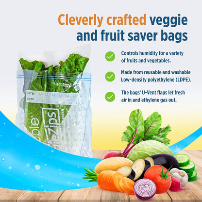 Bluapple Produce Saver Ethylene Gas Absorber - Fresh Fruit & Vegetable Storage for Refrigerator Crisper, Shelves & Fruit Bowls, Produce Keeper, Fruit Saver, Kitchen Must Haves, BPA-Free - 2-Pack