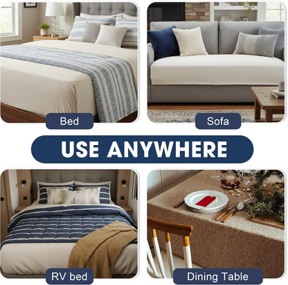 SYIPO 2 PCS Bed Sheet Straps, Adjustable Extended Bed Sheet Fasteners Fitted Sheet Clips, Nonslip Extra Strong Elastic Fasteners with Iron Clips Sheet Holder Straps | Easy Install on Bed Sheets, White