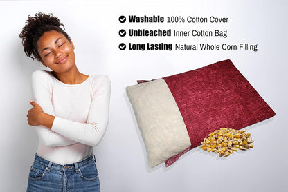 Microwavable Corn Filled Heating Pad and Cold Pack/Washable 100% Cotton Cover (Cross Hatch - Mint, 7.5in W x 11in L)