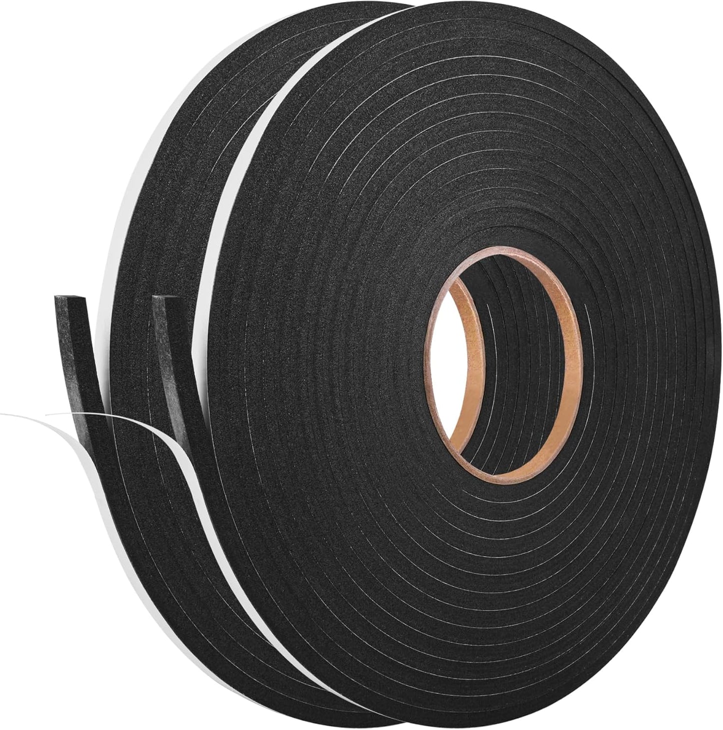 Kikerike Self Adhesive Foam Tape Weatherstrip 1/2In x 1/4In x 42Ft High Density Foam Insulation Strips Seal Weather Stripping with Strong Adhesive for Door and Window Sound Isolation Soundproofing