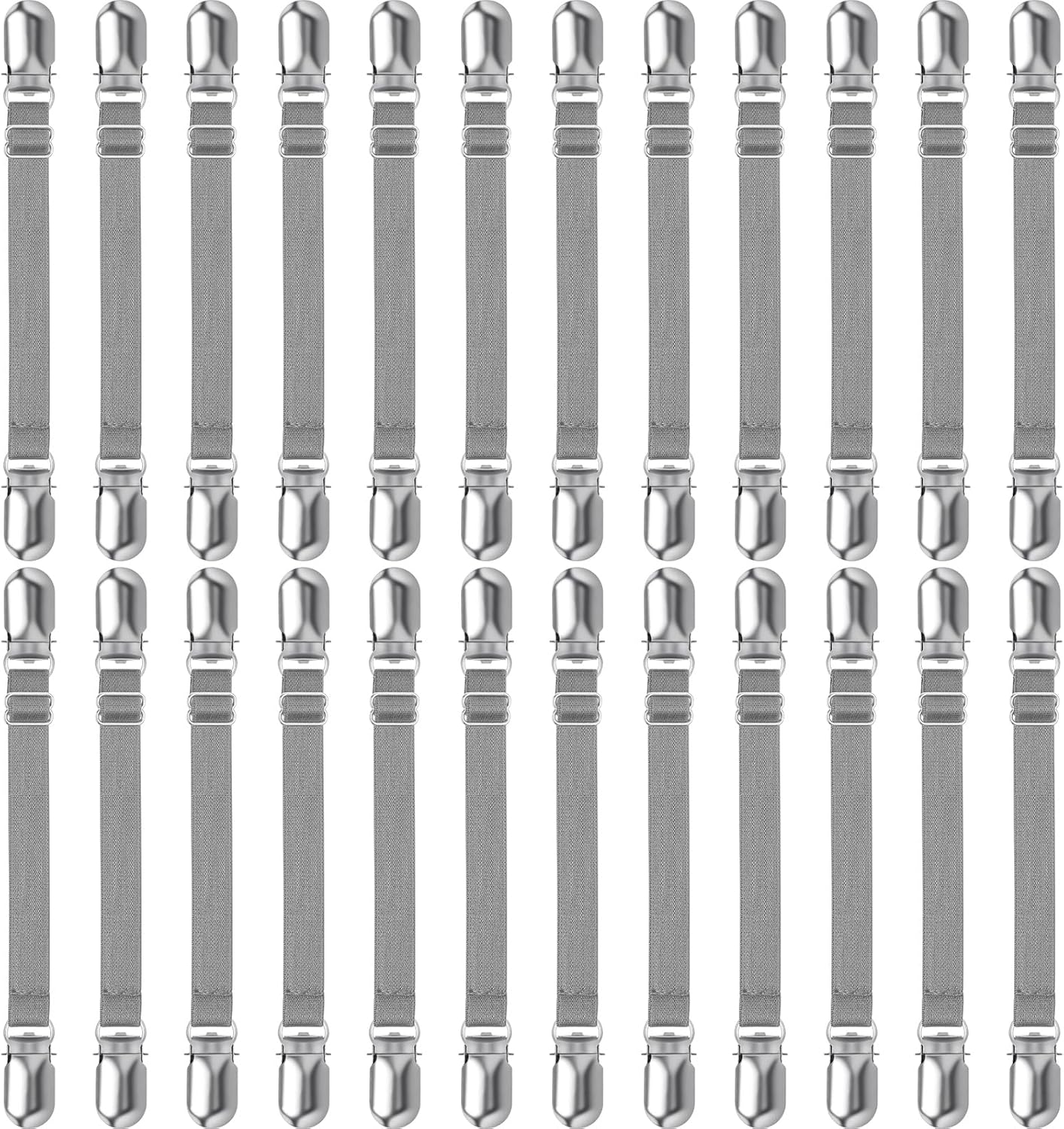 Boao 24 Pcs Bed Sheet Clips Straps Heavy Duty Adjustable Fasteners Elastic Fitted Bed Holder Mattress Corner Sheet Fasteners for Home Room Couch Supplies(White,8-12inch)