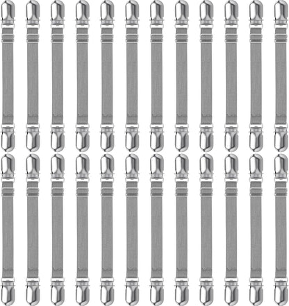 Boao 24 Pcs Bed Sheet Clips Straps Heavy Duty Adjustable Fasteners Elastic Fitted Bed Holder Mattress Corner Sheet Fasteners for Home Room Couch Supplies(White,8-12inch)