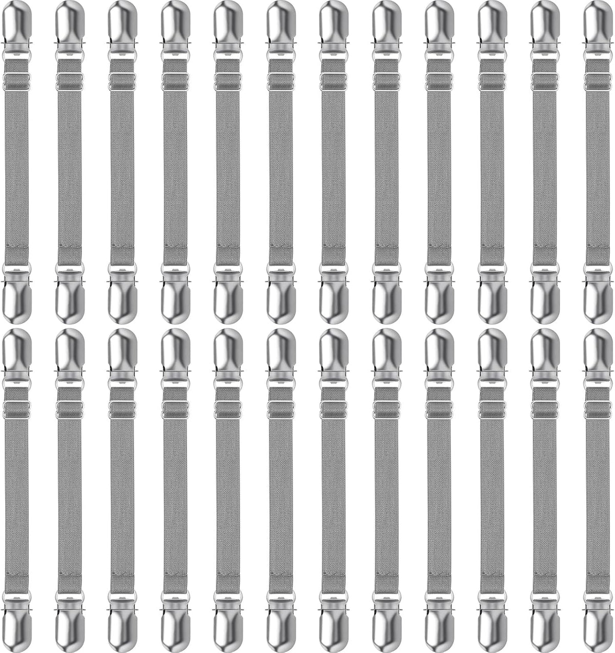 Boao 24 Pcs Bed Sheet Clips Straps Heavy Duty Adjustable Fasteners Elastic Fitted Bed Holder Mattress Corner Sheet Fasteners for Home Room Couch Supplies(White,8-12inch)