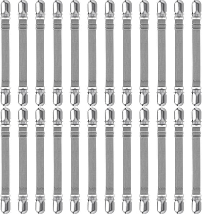 Boao 24 Pcs Bed Sheet Clips Straps Heavy Duty Adjustable Fasteners Elastic Fitted Bed Holder Mattress Corner Sheet Fasteners for Home Room Couch Supplies(White,8-12inch)