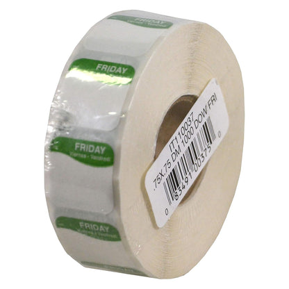 DayMark Safety Systems I132152 Day of The Week 3/4" Square Dissolvable Labels, Monday-Sunday, Label Dispenser Included (7,000 Labels)