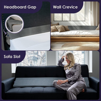 XetraDesign Bed Wedge Pillow for Headboard Gap Up to 7", Triangle Gap Filler for Bed, Mattress Wedge Gap Filler, Headboard Space Filler, Corner Pillow, White Queen 60"