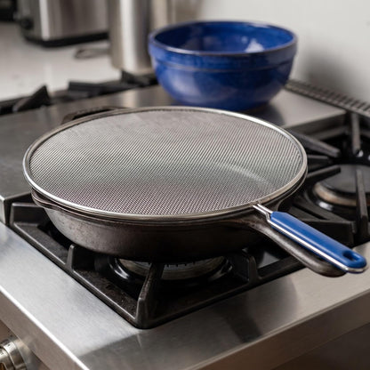 OUNONA 3pcs Splatter Screen for Frying Pan - 15.7" 17" 18.5" Stainless Steel Grease Splatter Guard - Cover Oil Splash When Sizzling Bacon, Cooking Fried Chicken Or Popcorn |