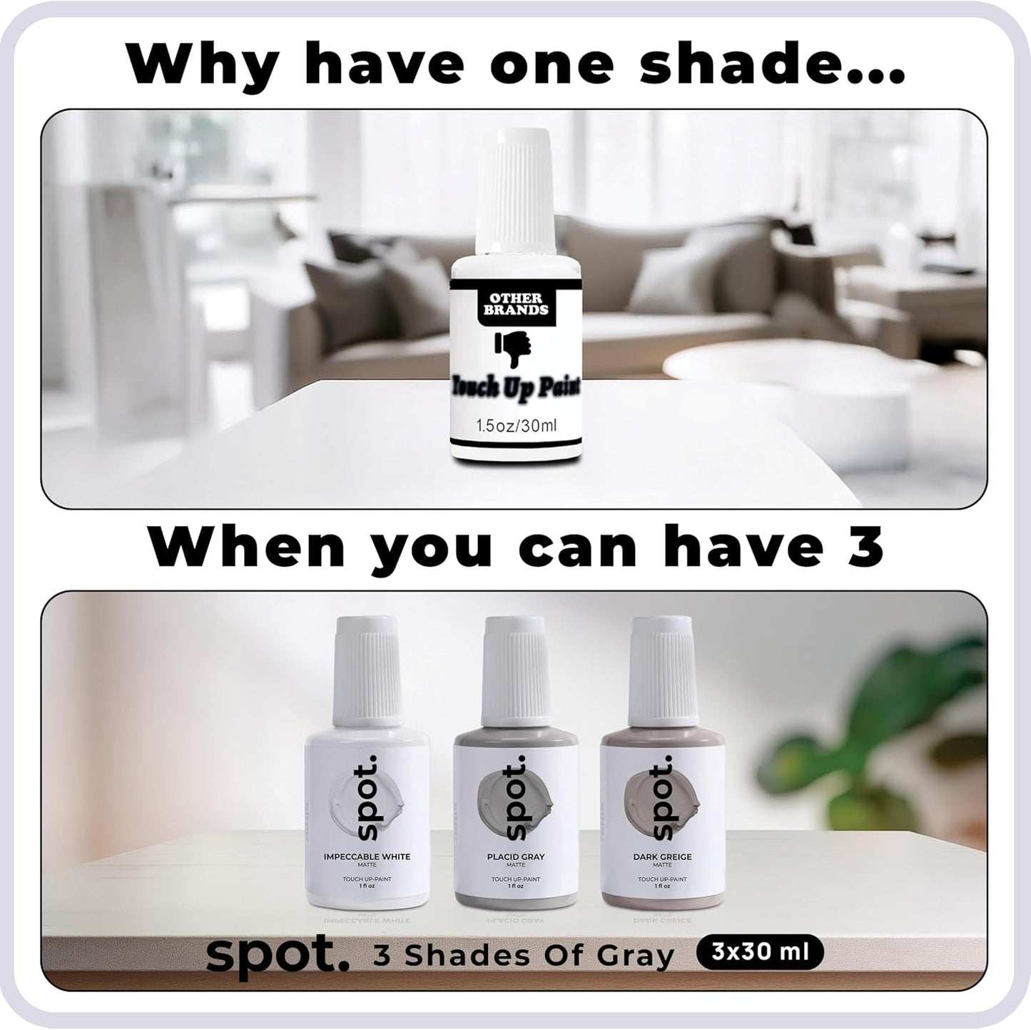 spot. Touch-Up Paint | Matte Finish for Cabinets, Walls, Doors & Furniture | Multi-Tone Beige Repair Kit | Quick-Dry, Self-Priming, Low-Odor, Eco-Friendly | No-Sanding or Primer Needed | 3 Pack