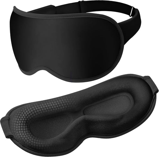 Facemoon Weighted Eye Masks for Sleep, 3D Blackout Sleep Mask for Women | Zero Eye Pressure, Deep Cups; Eyelash Friendly Sleep Mask for Airplane Travel Essentials, Night Shift Nurses, Office Naps
