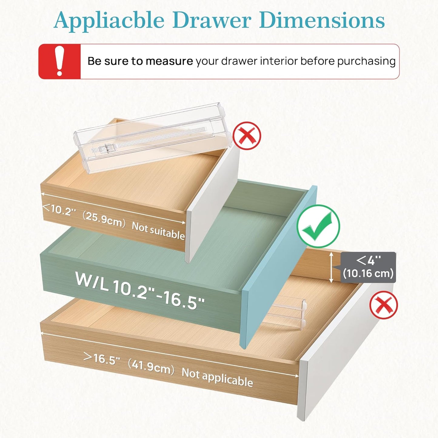 Vtopmart 12 Pack Drawer Dividers for Clothes, 4" High 10.2"-16.5" Adjustable Expandable Dresser Drawer Organizer, Clear Plastic Separators for Dresser, Baby Clothing, Underwear, Cosmetic, Toiletries | Expandable Dresser Drawer Organizer, Clear Plastic