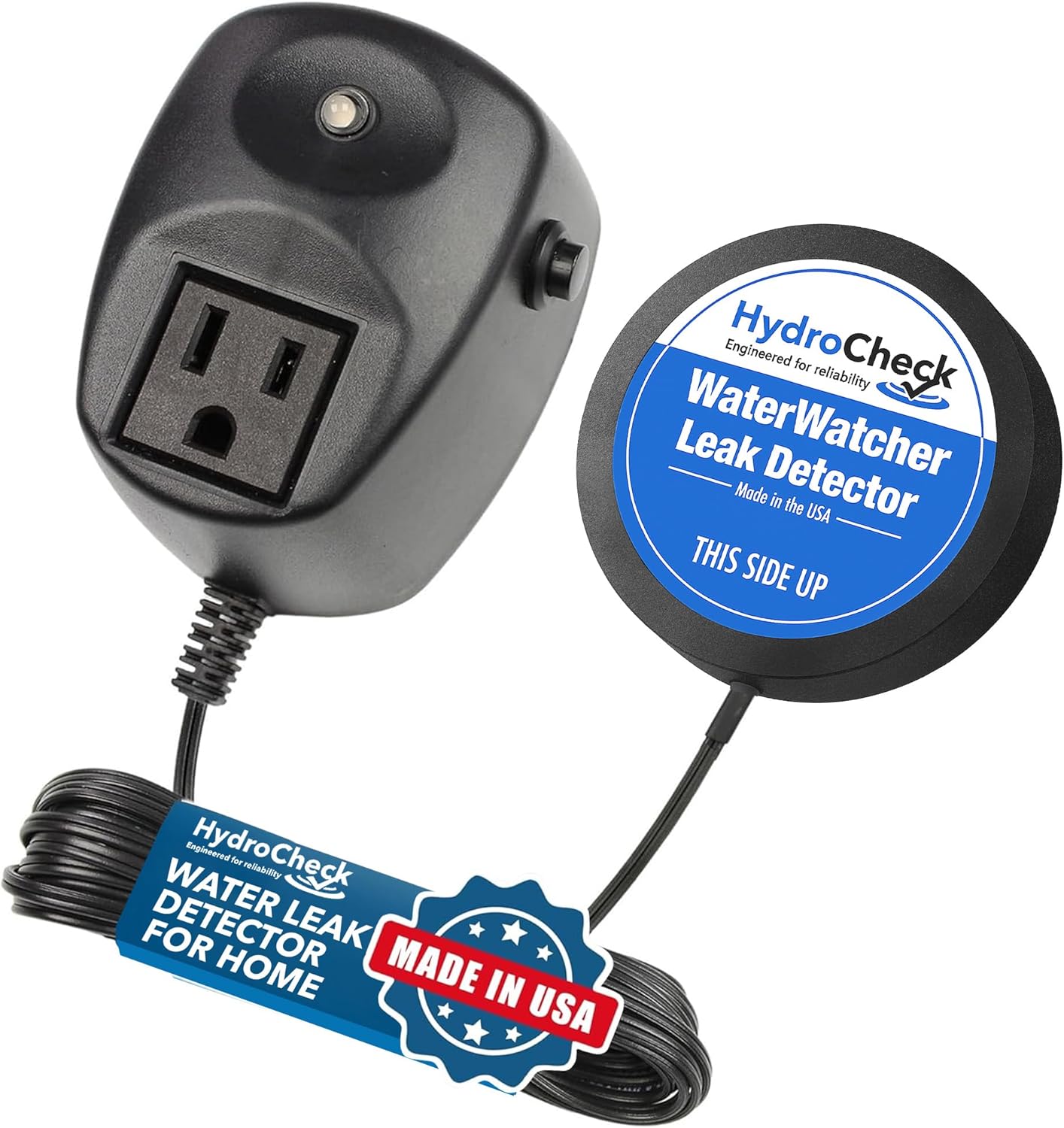 Water Sensor Alarm, Smart Water Leak Detector for Home & Basements | Made in THE USA | Automatic Flood Detectors and Water Alarm, Pure Water Capable (WaterWatcher)