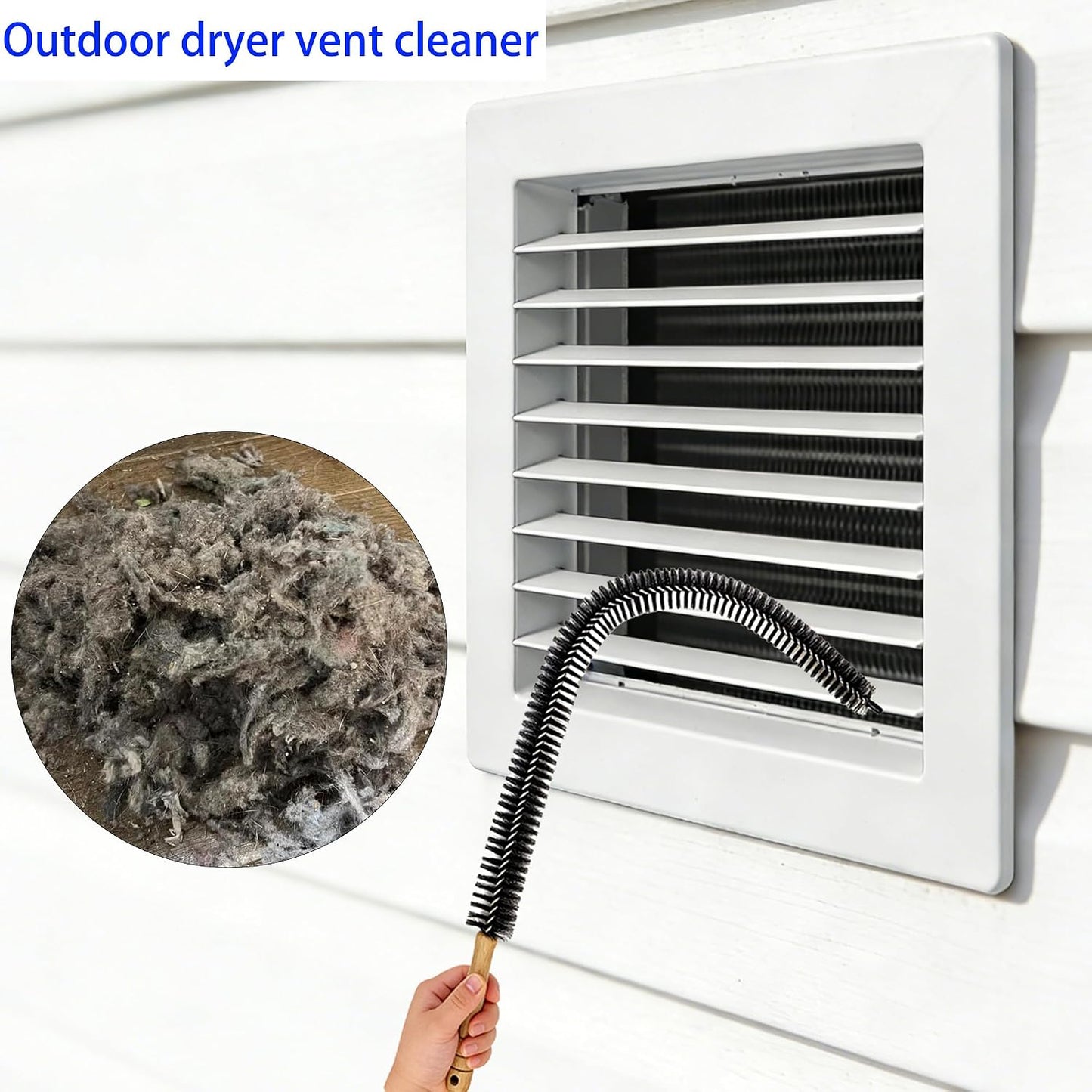 47.24 Inch Extra Long Full-Bristle Flexible Dryer Vent Cleaner Brush | Lint Brush for Dryer Vent Trap, Duct & Refrigerator Coil – Deep Cleaning Tool to Fire Risk Reduction, Pet Hair & Dust Removal
