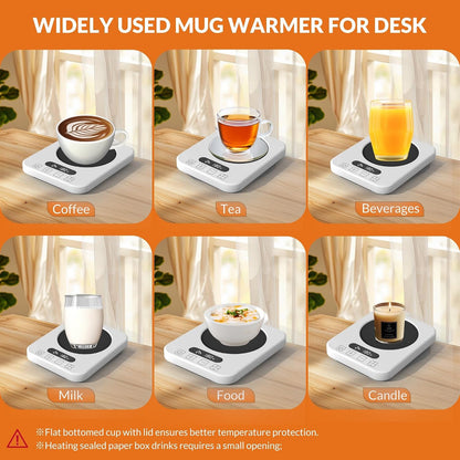 Coffee Mug Warmer, Cup Warmer with Auto Shut Off, Fast Bottle Warmers for All Bottles，3 Temp Settings, Multifunctional Bottle Warmer for Coffee, Beverage, Milk, Tea, Coffee Warmer Plate,Black