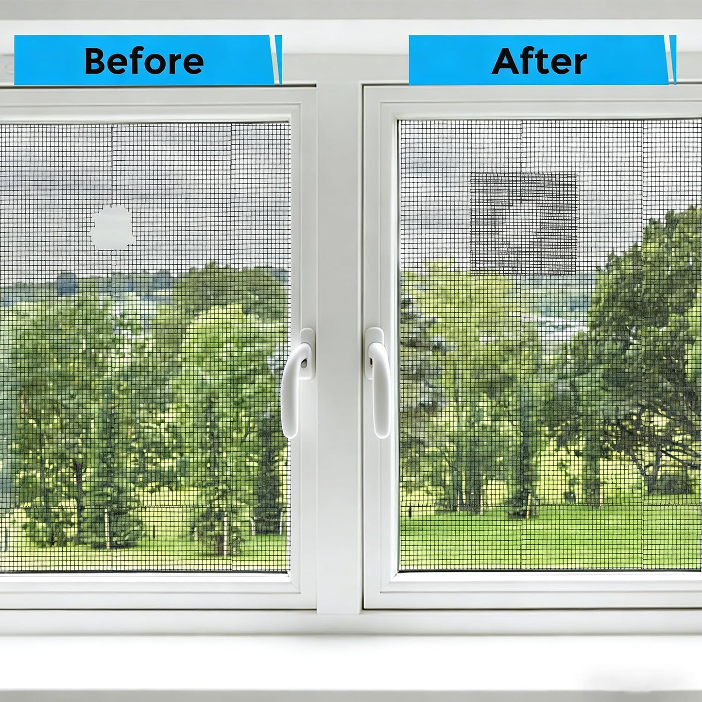 BOROLA Screen Repair Tape, 5cm x 2m Mesh Patch for Window Screens Black | Weather-resistant mesh tape, peel and stick for window, door and patio screen repair, tool-free application