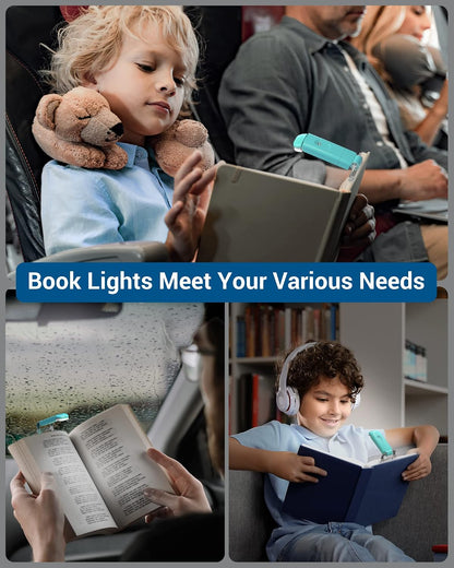 DEWENWILS USB Rechargeable Book Reading Light, Clip on Book Light (Blue)