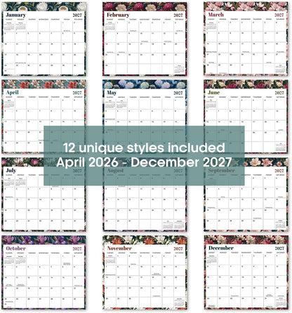 2026-2027 Magnetic Calendar for Refrigerator, Apr 2026-Dec 2027 | 21-Month Fridge Calendar 2026-2027 for Home Planning, Scheduling and Easy Organization, Greenery